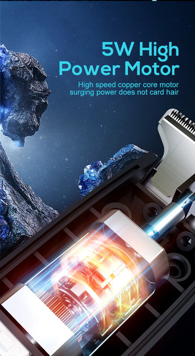 Adjustable cutter head with USB charging for electric hair clipper.