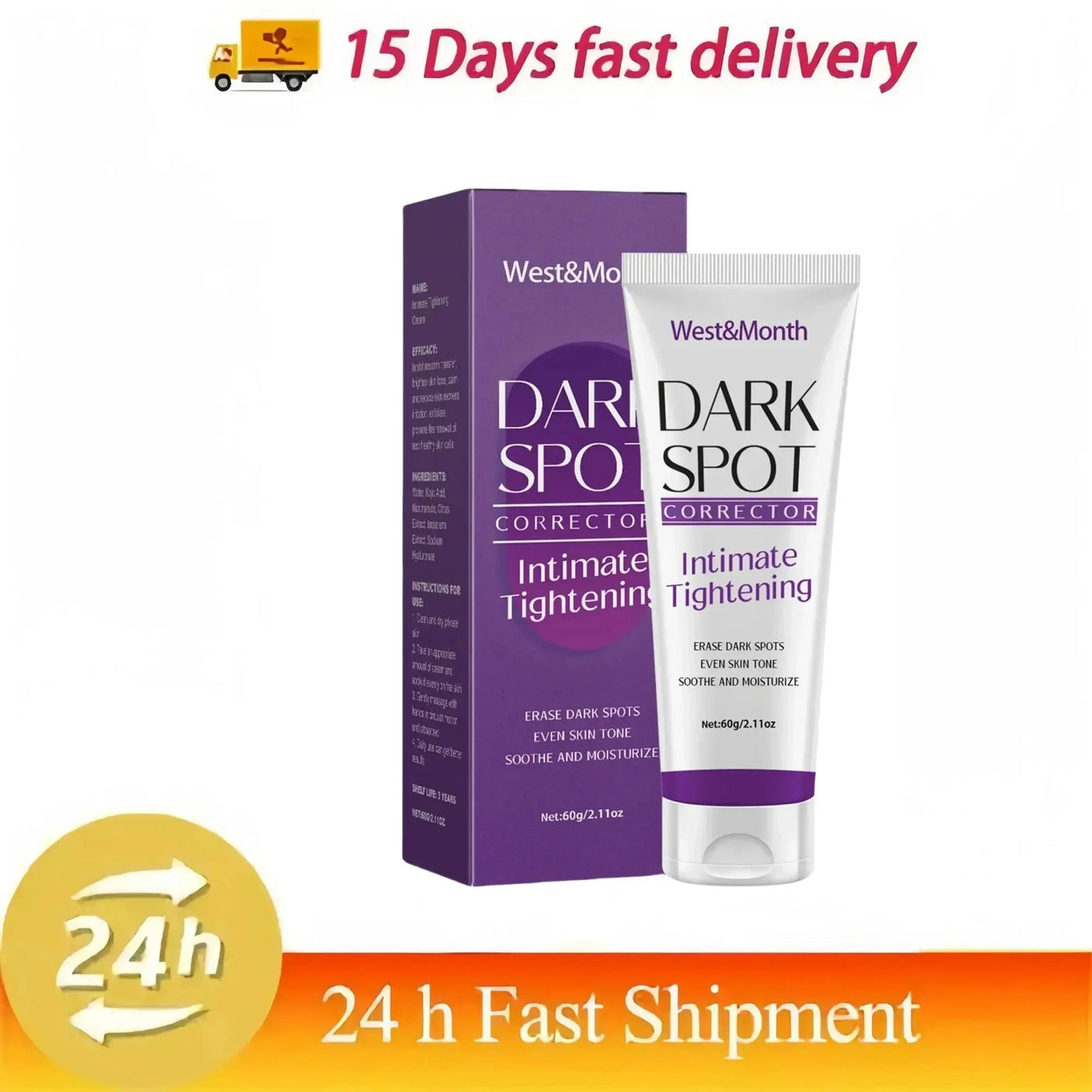 Brightening Cream For Dark Skin Effective Lighten Thigh Inner Bleach Remove.