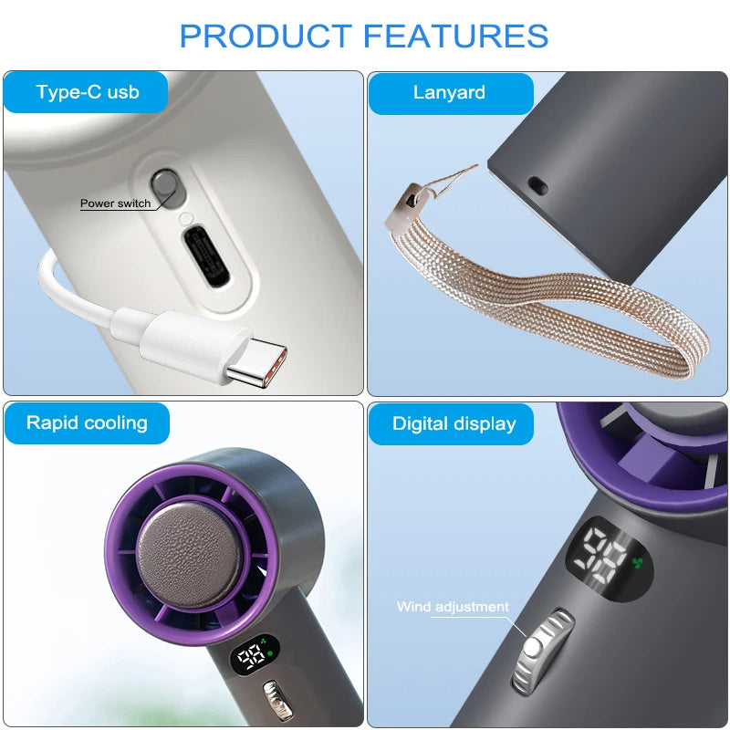 Portable Handheld Turbo Fan Cooling Semiconductor Refrigeration.