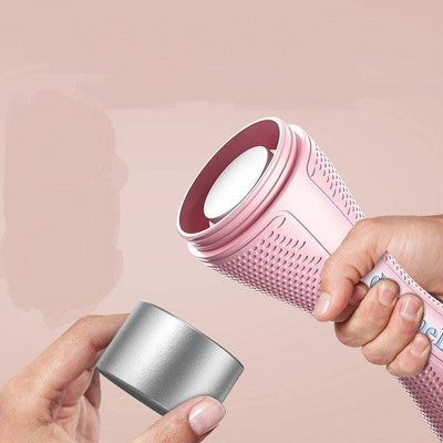 Adjustable pink dumbbell for women's fitness home workouts shown with detachable weight component