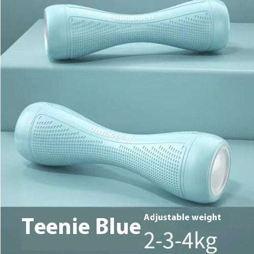 Adjustable Teenie Blue dumbbells for women's fitness home workouts weighing 2-4 kg