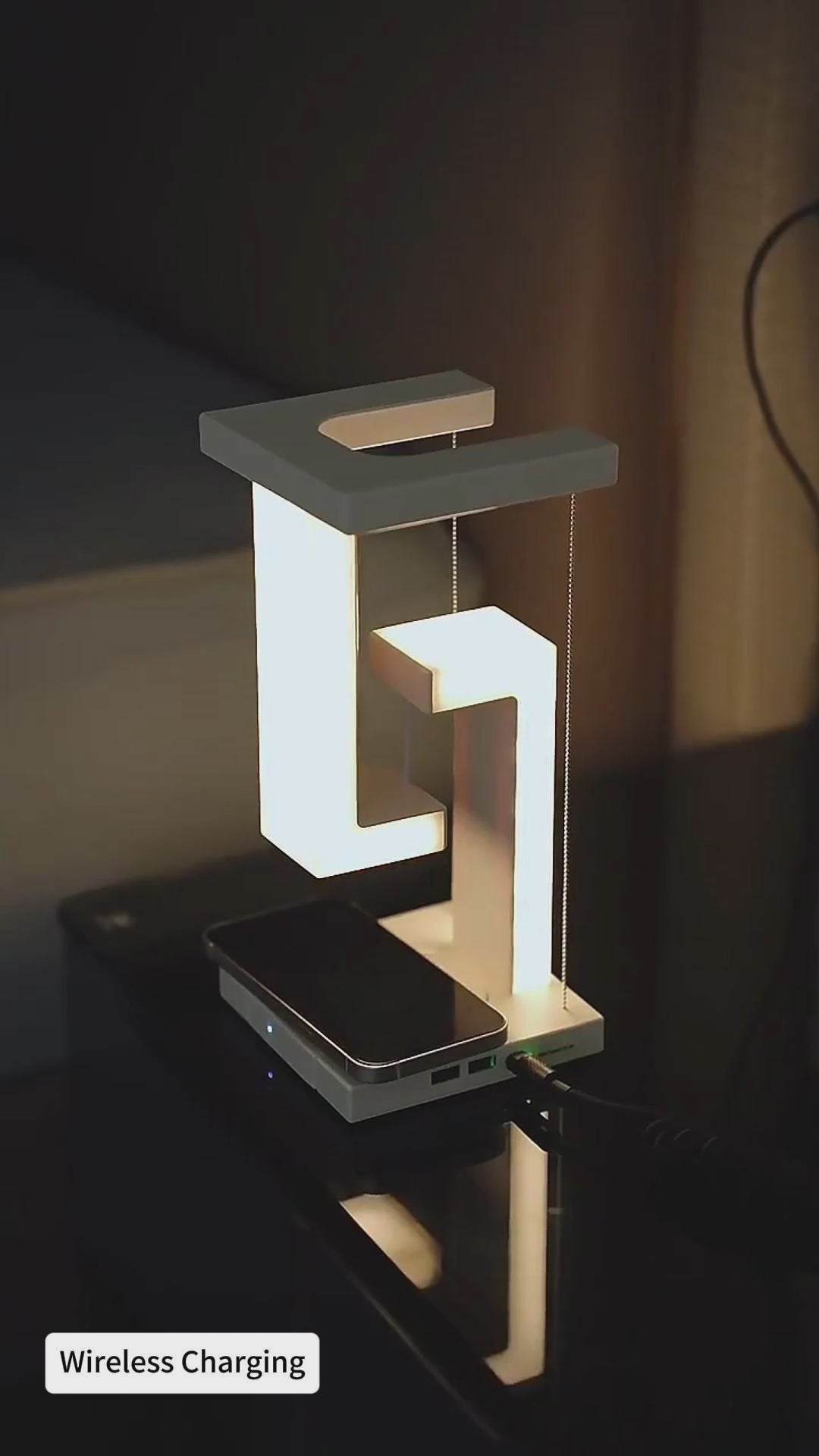 Creative Smartphone Wireless Charging Suspension Table Lamp Balance Floating